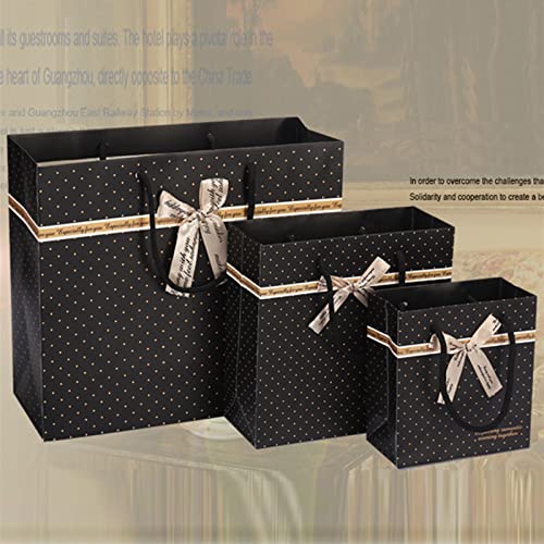 NHOSS Schwarze tragbare Geschenktüte mit Griffen für Bücher Papier Geschenkschleife Verpackungsbox Geburtstagsfeier Hochzeit Neujahr Geschenkbox (Farbe: 30 x 12 x 27 cm)