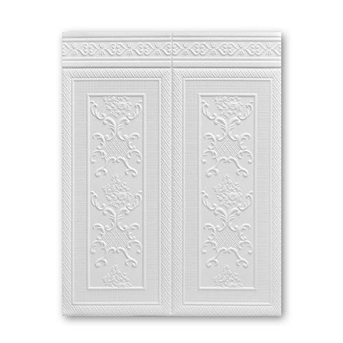 DaPeng 3D Selbstklebende Tapeten,Wandpaneele Wandverkleidung Steinoptik,Anti-Kollision Dekorfolie für Wohnzimmer Flur Balkon 10Pcs (Color : White-A)