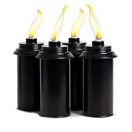 Backyadda Taschenlampen-Ersatzkanister (473 ml). Kompatibel mit Tiki-Marken (Bambus und die meisten Metallstile). Einfaches Befüllen. 4er-Pack (ohne Snuffer-Kappen)