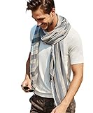 Halstuch Herren/hochwertiger Marken-Schal, hergestellt in Italien, Herbst Tuch:grau blau