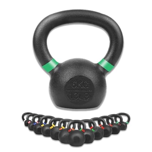 wuuhoo® I Kettlebell Rocky aus massivem Gusseisen I Kugelhantel aus Cast Iron I Pulverbeschichtet extrem widerstandsfähig und langlebig I Schwunghantel für Home Gym 6 kg