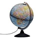 Idena 10411 - Globus mit politischem Kartenbild bei ausgeschalteter Beleuchtung und Sternbildern beim Einschalten des Lichtes, ca. 25 cm im Durchmesser