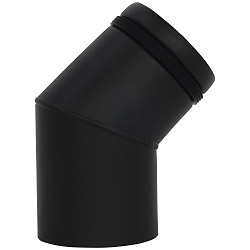 BAUPROFI Pelletbogen mit 45° Winkel in der Farbe Schwarz, Ø 80 mm und 1,2 mm Materialstärke