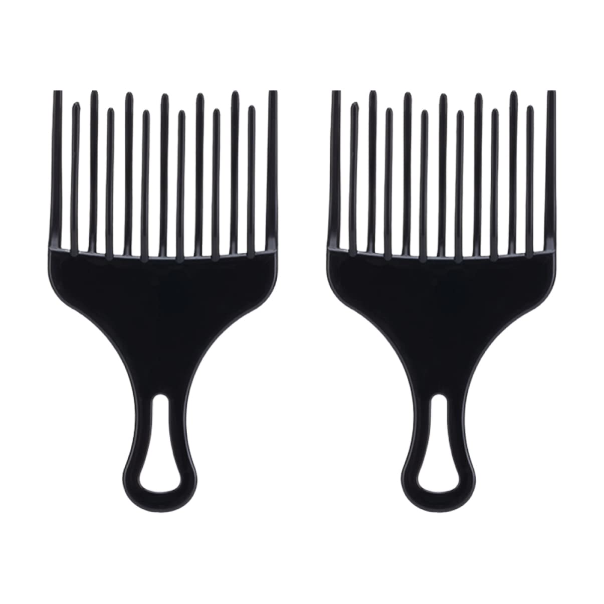 Haarstyling-Werkzeuge 2 Stück Haarentwirrungskamm Afro-Pick-Friseurkamm Kamm Breitzahn-Haarflechtwerkzeuge Kämme aus Holz (Color : Nero, Size : Size 2)