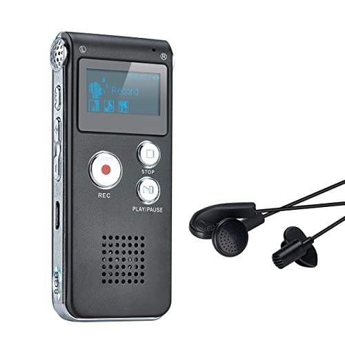 Digitales Diktiergerät,COVVY 8GB Audio Aufnahmegerät,Digitaler Voice Recorder mit Spracherkennung für Interview,Vorlesung,Unterricht,Meeting und Vorträge