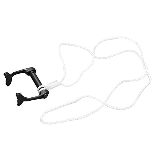 Entatial Freediving Nasenclip, Schwimmnasenclip Rutschfestes, verstellbares Split-Design mit Umhängeband für Tauchanfänger(Schwarz)
