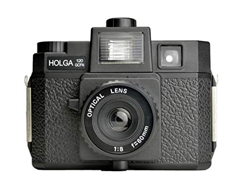 HOLGA 120GCFN Kunststoffkamera mit integriertem Blitz und Glaslinse, Schwarz (296120)