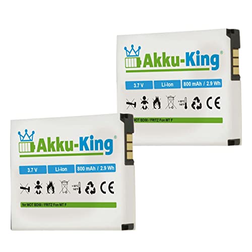 Akku-King 2X Akku kompatibel mit BD50, SNN5796A, 312BAT006 - Li-Ion 800mAh - für AVM Fritz!Fon MTF, M2, C4, C5