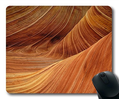 (Precision Lock Edge Mouse Pad) Sandstone The Wave Rock Nature Landscape Pattern Gaming Mouse Pad Mouse Mat for Mac or Computer
