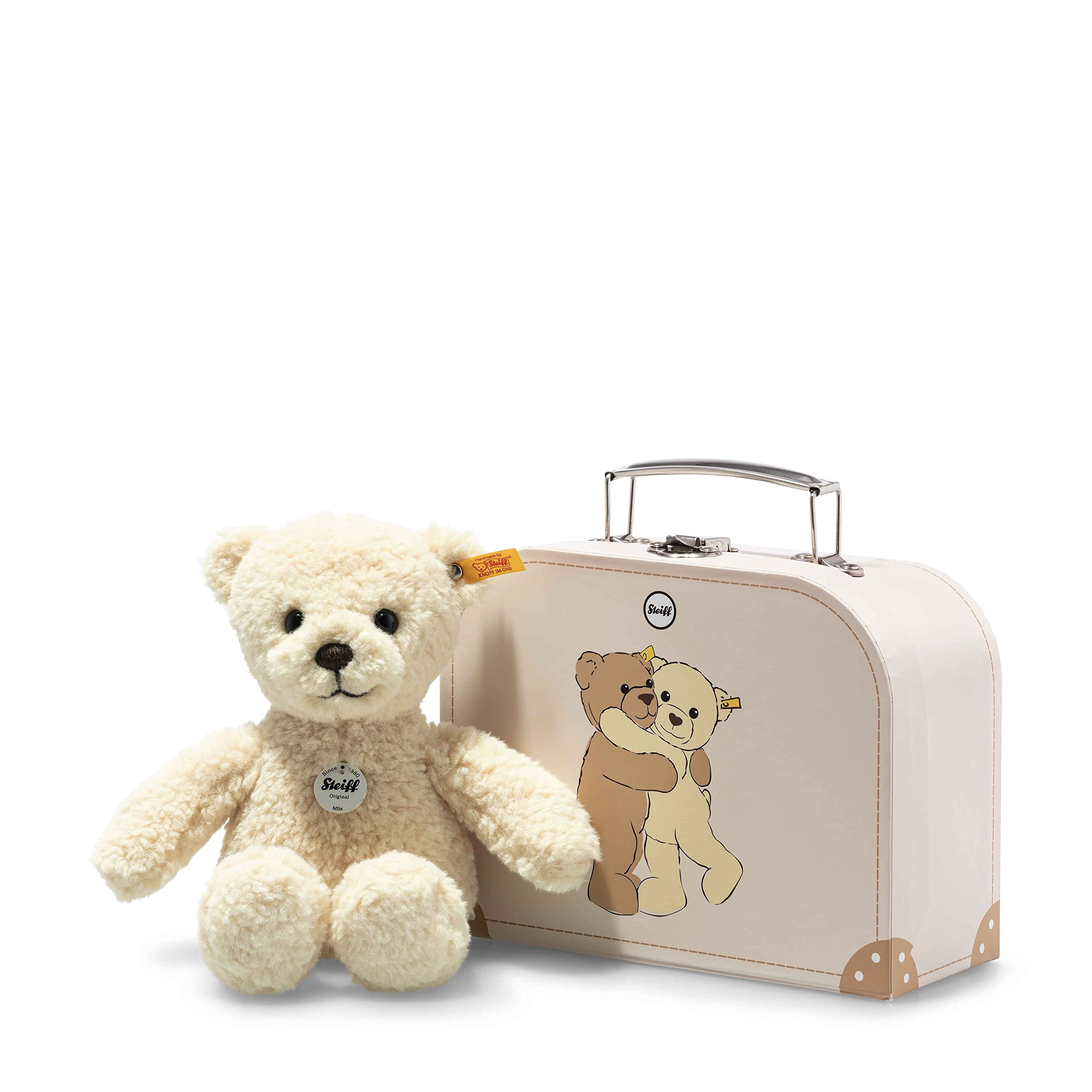 Steiff 114038 Teddybär Mila - 21 cm - Kuscheltier - vanille im Koffer