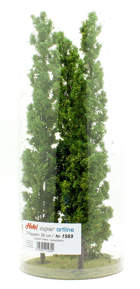 Heki 1989 Pappelbäume, 3 Stück, Höhe 36 cm, Mehrfarbig