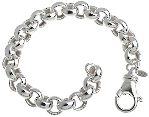 Rundes Erbskette Armband - 10mm Breite - Länge wählbar 18-25cm - echt 925 Silber