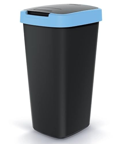 Mülleimer Müllbehälter Abfalleimer Biomülleimer mit Deckel Abfallsammler Mülltonne 61,2 x 39,4 x 29,8cm Papierkorb Schwingeimer (Blau 45L)