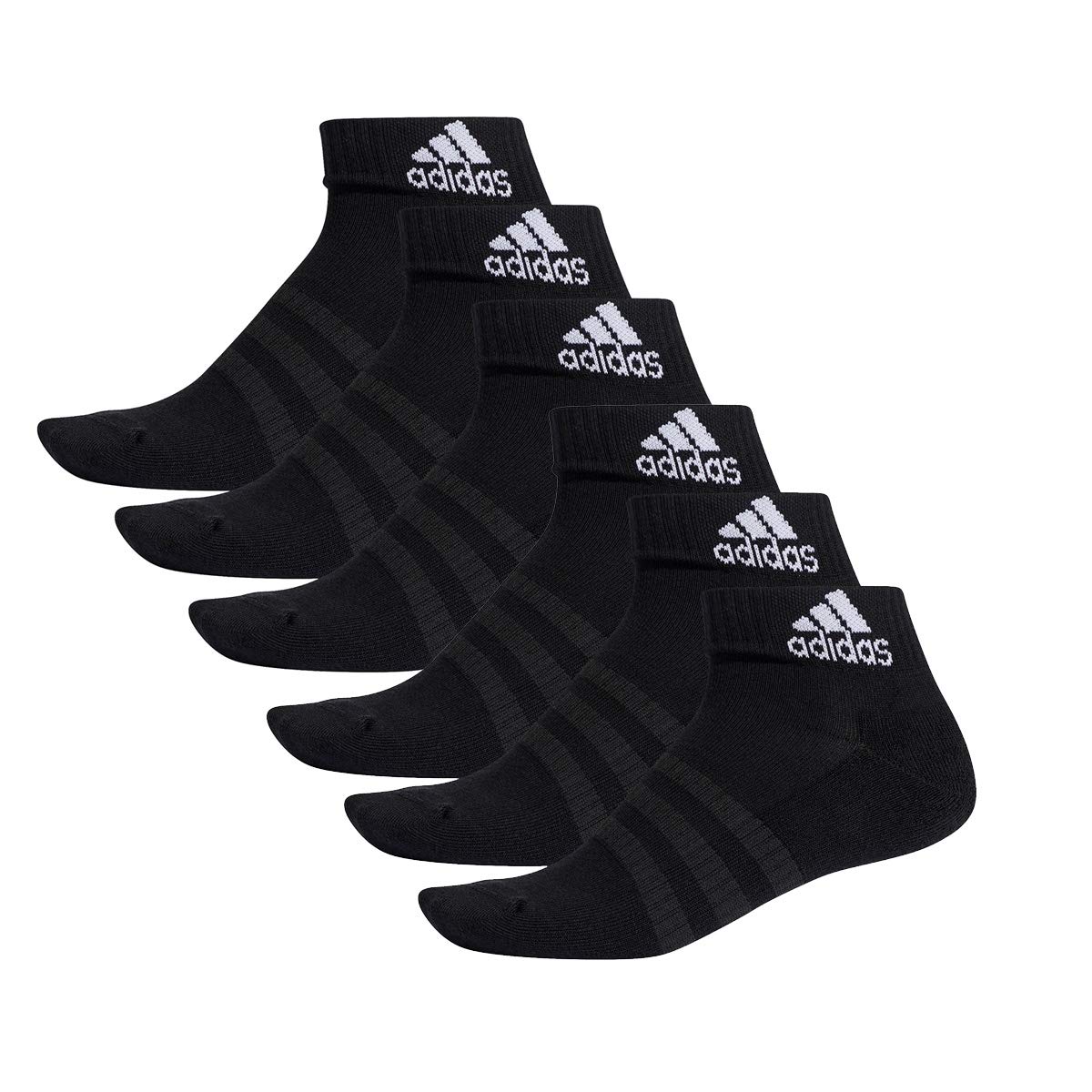 adidas Ankle/Quarter Socken Unisex Kurzsocke Knöchelsocke 6 Paar, Farbe:Black, Socken & Strümpfe:40-42