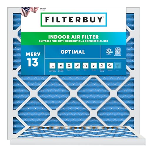 Filterbuy 22x22x1 Luftfilter MERV 13 Optimal Defense (2er-Pack), plissierter HVAC AC Ofen Luftfilter Ersatz (tatsächliche Größe: 55 x 55 x 0,75 Zoll)