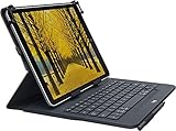 Logitech Universal Folio Tablet-Hülle mit Kabelloser Tastatur, Bluetooth, 2-Jahre Batterielaufzeit, Für 9 Zoll- 10 Zoll Tablets, Apple, Android & Windows-OS, Italienisches QWERTY-Layout - Schwarz