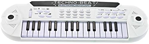 Luna Keyboard mit 32 Tasten elektronisch Tisch-Keyboard Kinder Musikinstrument (weiß)