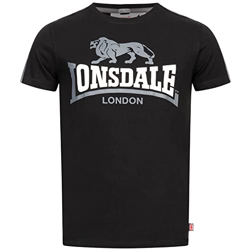 Lonsdale Men's BULVERHYTHE T-Shirt, Black/White/Grey, XL