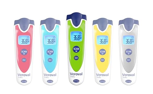 Veroval baby Infrarot-Thermometer Grün, Berührungslose und Geräuschlose Messung, Körpertemperatur, Objekttemperatur, Umgebungstemperatur, schnelle Messung, einfache Handhabung
