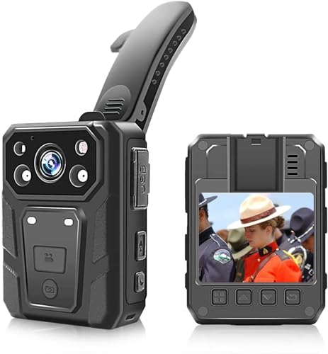 CAMMHD Bodycam 1296P HD 3200mAh 15Stunden Infrarot Nachtsicht wasserdichte Körperkamera Body Camera Polizei(64G)