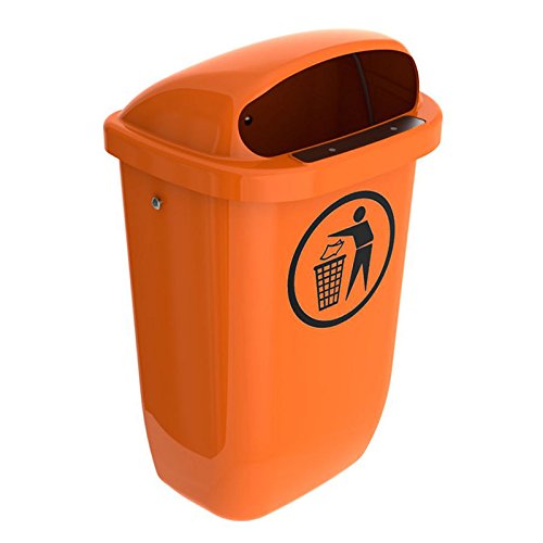 SULO Papierkorb Mülleimer Außenbereich DIN PK, Inhalt 50 l - Orange