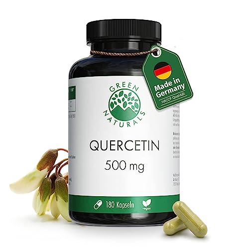 Quercetin - 180 Kapseln á 500mg aus deutscher Herstellung – 100% Vegan & Ohne Zusätze – Vorrat für 6 Monate