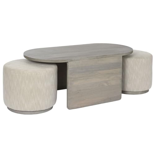 Home ESPRIT Tisch mit 2 Stühlen, Polyester, Mangoholz, 117 x 56 x 48 cm
