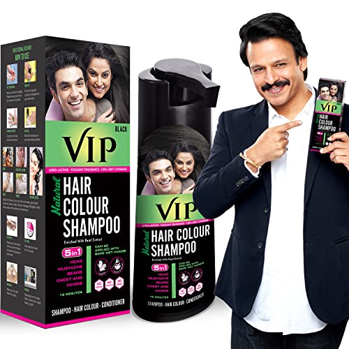 VIP 5 in 1 Hair Colour Shampoo Base Hair Color Black (180 ml)