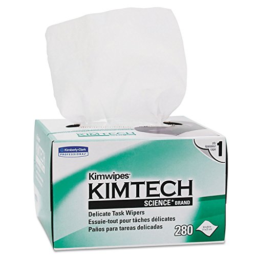 Kimtech Science KimWipes Delicate Task Wipers; 4.4 x 8.4 in. (11.2 x 21.3cm); 1-ply 280 count