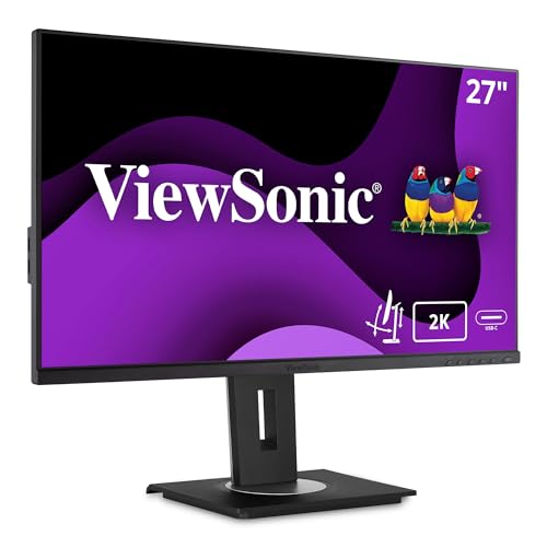 Viewsonic VG2755-2K 68,6 cm (27 Zoll) Business Monitor (WQHD, HDMI, DP, USB 3.0 Hub, USB C, Höhenverstellbar, Eye-Care) schwarz