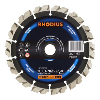 RHODIUS TOPline LD300 Diamanttrennscheibe 180 x 12,0 x 2,4 x 22,23 mm