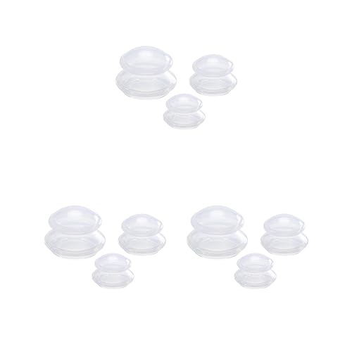 3er Set 3X Silikon Schröpfset Vakuum Schröpfbecher für Schulter Arm Körper Massage Transparent