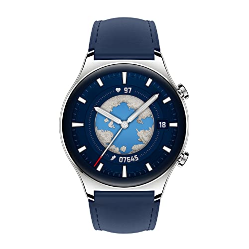 HONOR Watch GS 3, Smart Watch mit gebogenem 1,43" AMOLED-Touchscreen, Fitnessuhr mit Herzfrequenzmesser, Schlaf- und Blutsauerstoffmesser für Android, GPS, 14 Tage Batterielaufzeit - Blau