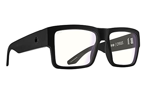 SPY Optic Screen Cyrus Rechteckige Blaulichtblocker-Brille, Farb- und Kontrastverstärkende Gläser, matte black, Einheitsgröße