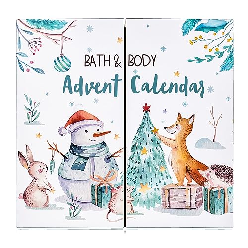 Accentra – Pflege Adventskalender 2023 für Mädchen mit 24 Pflegeprodukten – Adventskalender Beauty mit Bodylotion, Badebomben, Duschgel, Shampoo, Lip Balm, Handcreme uvm. – Weihnachtskalender Teenager