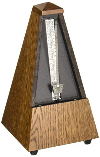 Wittner Taktell Pyramidenform Metronom Holzgehäuse mit Glocke Eiche braun-matt