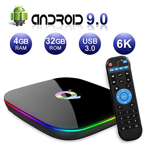 Android TV Box 8.1, 2019 Das neueste Android Box 4 GB RAM 32 GB ROM H6 Quad Core Cortex-A53 Smart TV Box, unterstützt 6K 3D-Auflösung 2,4 GHz WiFi Ethernet USB 3.0 Media Player