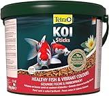 Tetra Pond Koi Sticks – Koifutter für farbenprächtige Fische und eine verbesserte Wasserqualität, 10 L