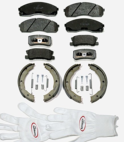 Autoparts-Online Set 60009176 Bremsbeläge/Bremsklötze/Bremsen vorne + Handbremsbacken + Zubehör hinten