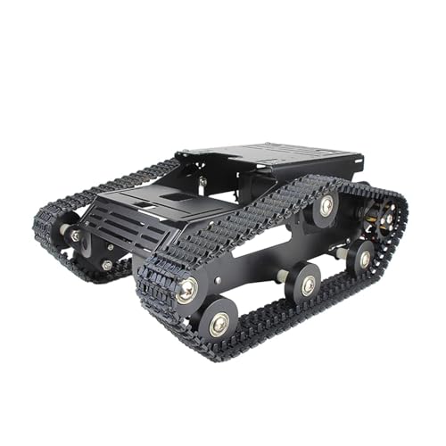 SHYISY mecanum räder Intelligenter Metallroboter-Kettenwagen-Chassis-Bausatz for schwere Lasten mit Zwei 12-V-Gleichstrommotoren for AR-duino Ras-pberry Pi-DIY-Projekte