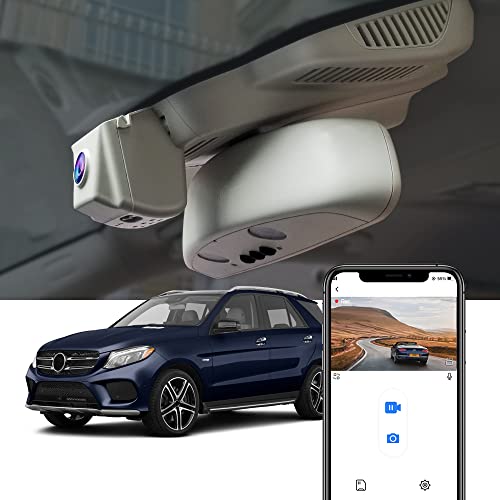 Dashcam für Mercedes-Benz GLE 350 400 300d 550e 4MATIC Sport Utility 4D 2016 2017 2018 2019 (W166)(Modell A), Fitcamx 4K-Autorecorder, UHD-Video-WLAN, integrierter OEM-Look,Plug & Play mit 64-GB-Karte
