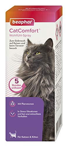 beaphar CatComfort Wohlfühl-Spray, Beruhigungsmittel für Katzen mit Pheromonen, 60 ml