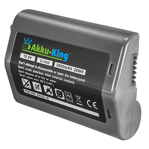 Akku-King Akku kompatibel mit Nikon EN-EL18, EN-EL18a, EN-EL18b - Li-Ion 2600mAh - für Nikon D4, D4S