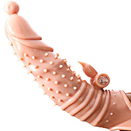 LUOWAN FlüSsiges Silikonkugel-Vibrationskondom FüR Herrenrealistisches PenismassagegeräT Zur VerläNgerung Verdicktes Kondom (Wiederverwendbar) (Vibration)