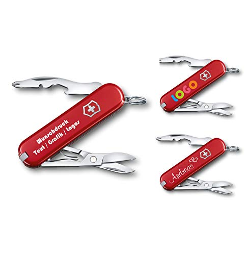 Victorinox Taschenmesser Jetsetter mit Wunschdruck auf der Schale I Geschenk für Männer I Geschenke zum Geburtstag I Schweizer Taschenmesser personalisiert 7 Funktionen 0.6263