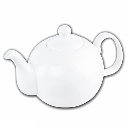 Wilmax | OLIVIA Teekanne | Porzellan-Teekanne | Für Kaffee | Für Tee | Elegant | Kratzfest | Für die Spülmaschine | Für die Mikrowelle | Ergonomisch | Fassungsvermögen: 1100 ml