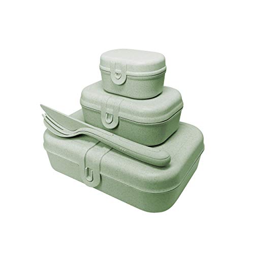 Koziol Pascal Ready Lunchbox-Set + Besteck-Set Organic Green, 3168668