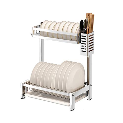 Xilinshop Abtropfgestell 304 Edelstahl-Teller-Abfluss-Rack Küche Rack Kleines Geschirr Storage Rack Geschirrabtropfständer (Color : B)