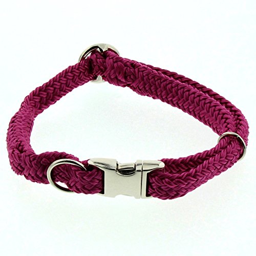 Dinoleine Hunde-Halsband mit Click-Verschluss, Größenverstellbar, Polyester, Größe: L/ 45-70 cm, Magenta, 280807