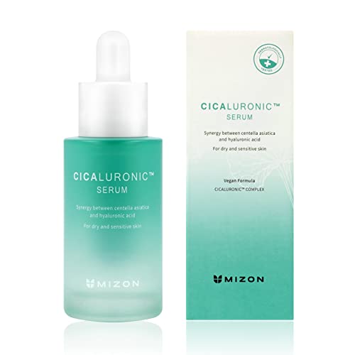 MIZON Cicaluronic Serum, soothing, moisturizing, hyaluronic acid, vegan formula, Korean skincare (30ml)
